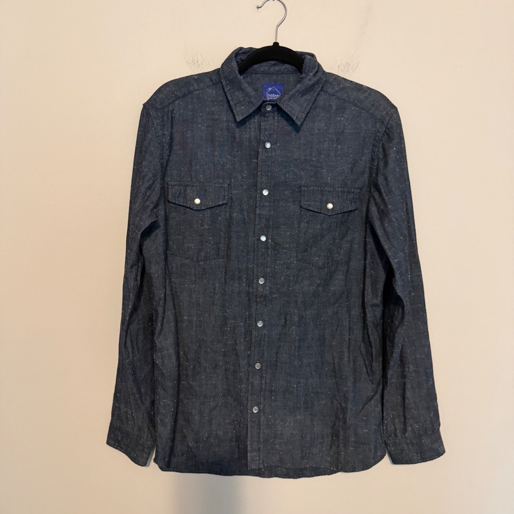 Taylor Stitch x Fairends The Glacier shirt 42 Selvedge denim pearl snap casual